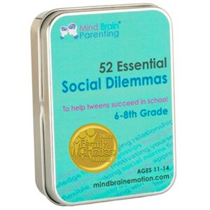 52 essential social dilemmas: life skills for kids & teens to thrive in middle school - conversation cards created by teachers & counselors for family, classroom, counseling, therapy game (6-8 grade)