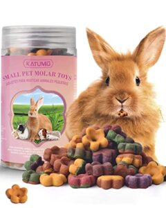 katumo rabbit treats, dwarf hamster treats natural chew toys for guinea pig gerbil rat chinchilla, 180g