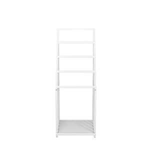 BOFENG 5 Tiers White Metal Towel Rack Freestanding Towel Holder Drying Shelf Stand Towel Bar Storage Ladder with Shelf Bathroom Accessories Organizer Bath Storage,Hand Towels,Washcloths,Kitchen Cloth