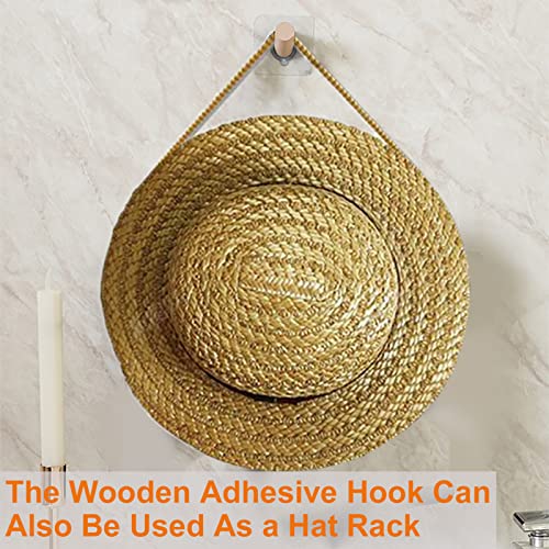 Macrame Hat Hangers for Wall with Adhensive Wooden Hook, Handmade Decorative Boho Hat Organizer Bohemian Macrame Cap Holder Set for Display for Beach Hat Sun Hat for Wide Brim Caps (3 holes & 2 holes)