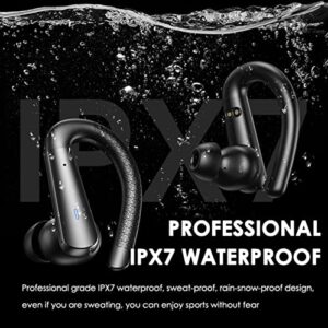 Wireless Earbuds Bluetooth Headphones with Earhooks Waterproof IPX7 Over the Ear Buds Wireless Bluetooth Sports Workout Earbuds with LED Display for Gym Running Exercise Fitness with Microphone