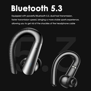 Wireless Earbuds Bluetooth Headphones with Earhooks Waterproof IPX7 Over the Ear Buds Wireless Bluetooth Sports Workout Earbuds with LED Display for Gym Running Exercise Fitness with Microphone