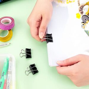 Black Binder Clips Paper Clamps Clips Small Size, 1.0 Inches, 36 Pack