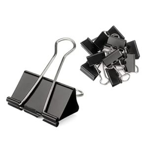 black binder clips paper clamps clips small size, 1.0 inches, 36 pack