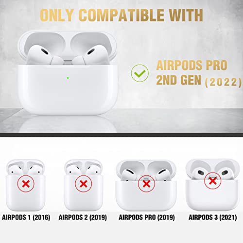 Winproo Airpods Pro 2nd Generation/1st Generation Case Cover with Automatic Lock, Hard Shell Full-Body Shockproof Protective Airpods Pro Case with Keychain for Men Women (Black)