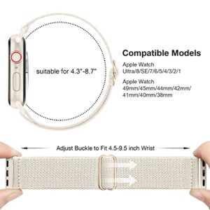 CTYBB 4 Pack Stretchy Nylon Solo Loop Bands Compatible with Apple Watch 40mm 38mm 44mm 49mm 45mm 42mm 41mm, Adjustable Braided Elastic Sport Straps Womens Men Wristbands for iWatch Series 9 8 7 6 5 4 3 2 1 SE Ultra