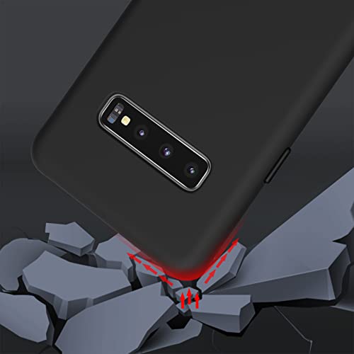 ZTOFERA Crossbody Case for Samsung Galaxy S10 with Lanyard Strap Adjustable Rope Liquid Silicone Soft Cover Black