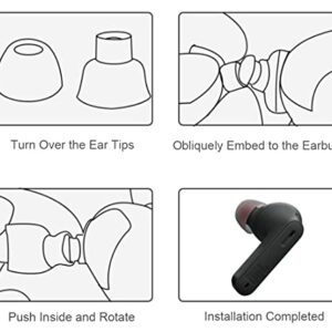 ALXCD Ear Tips Compatible with JBL Tune 230NC TWS Earbuds, S/M/L 3 Sizes 6 Pairs Silicone Earbuds Tips Replacement Tips Eartips, Compatible with JBL Tune 230NC TWS, Gray sml