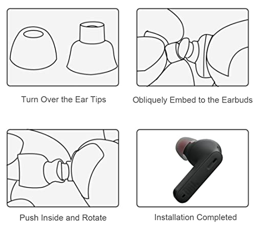 ALXCD Ear Tips Compatible with JBL Tune 230NC TWS Earbuds, S/M/L 3 Sizes 6 Pairs Silicone Earbuds Tips Replacement Tips Eartips, Compatible with JBL Tune 230NC TWS, Gray sml