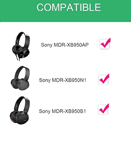 Professional Earpads Cushions Replacement for Sony MDR-XB950 XB950BT XB950B1 XB950N1 XB950AP Over-Ear Headphones (Black)