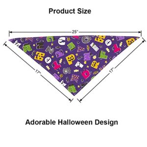 ADOGGYGO Halloween Dog Costume, Halloween Dog Bandana Hat Tutu Set, Purple Dog Halloween Costume Halloween Hat Bandana Costumes for Dogs Pets