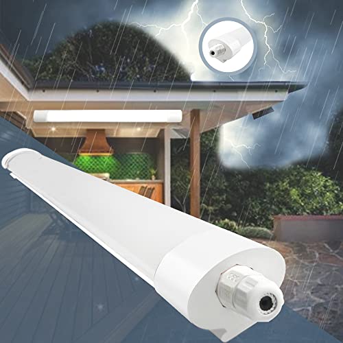 LED Ceiling Light Fixture 2FT, LED Shop Lights for Garage 4000K, IP66 Waterproof LED Garage Light,Ceiling and Under Cabinet Light, 30W 3300 LM Tube Light for Hallway Kitchen Workbench Office (2FT)