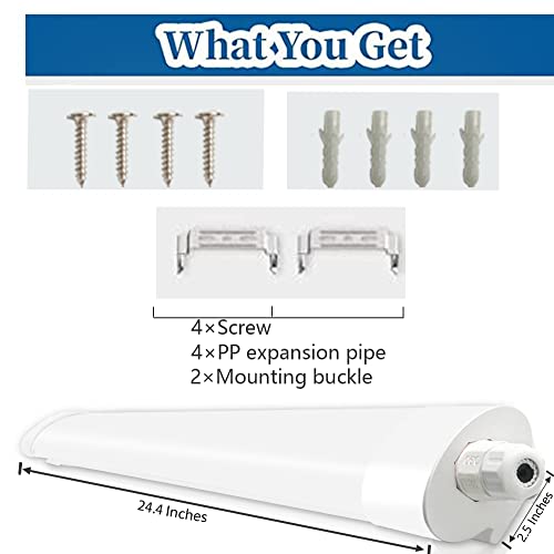 LED Ceiling Light Fixture 2FT, LED Shop Lights for Garage 4000K, IP66 Waterproof LED Garage Light,Ceiling and Under Cabinet Light, 30W 3300 LM Tube Light for Hallway Kitchen Workbench Office (2FT)