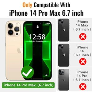 Oterkin for iPhone 14 Pro Max Case Waterproof, iPhone 14 Pro Max Phone Case with Built-in Screen Protector [360°Full Body Protection][12 FT Military Grade] Rugged Case for iPhone 14 Pro Max (Black)