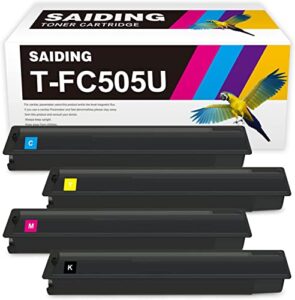 saiding t-fc505u remanufactured toner cartridge compatible for toshiba t-fc505u-k t-fc505u-c t-fc505u-m t-fc505u-y e-studio 2505 3005 3505 4505 5005 printer (1black 1cyan 1magenta 1yellow)
