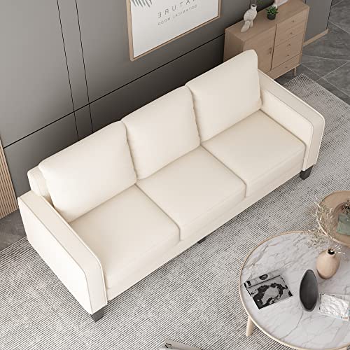 Tmosi Modern Upholstered Sofa Couch,3-Seat Couch with Removable Backrest Pillows for Small Spaces,2 Seater Sofa for Bedroom, Apartment,Living Room,Office (Polyester)