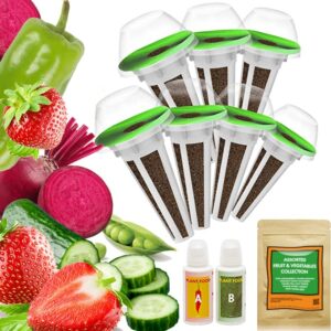 Assorted Fruit & Vegetables Mix Pod Kit for Aerogarden Hydroponics Growing System, Pod kit with Growing Guide,Contains Grow Sponge A&B Food (7 Pods）