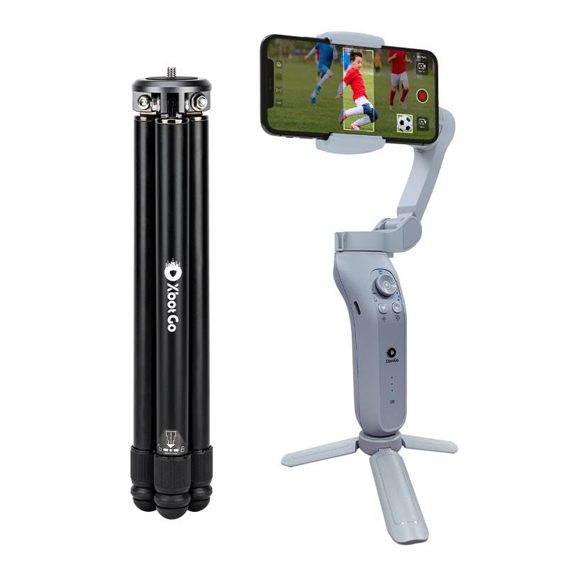 XbotGo Sports Gimbal Stabilizer and Tripod kit, Basketball & Soccer Games, AI Automatic Shooting, 3-Axis iPhone Gimbal, Foldable, 45" Aluminum Tripod