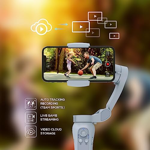 XbotGo Sports Gimbal Stabilizer and Tripod kit, Basketball & Soccer Games, AI Automatic Shooting, 3-Axis iPhone Gimbal, Foldable, 45" Aluminum Tripod