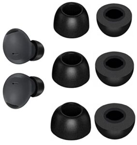 jnsa replacement memory foam ear tips noise canceling foam eartips ear plug ear tip gels compatible with galaxy buds 2 pro earbuds, [fit in case],l/m/s 3 size 3 pairs ,black (foamb2pro3p)