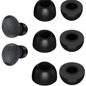 JNSA Replacement Memory Foam Ear Tips Noise Canceling Foam Eartips Ear Plug Ear Tip Gels Compatible with Galaxy Buds 2 Pro Earbuds, [Fit in Case],L/M/S 3 Size 3 Pairs ,Black (FoamB2PRO3P)