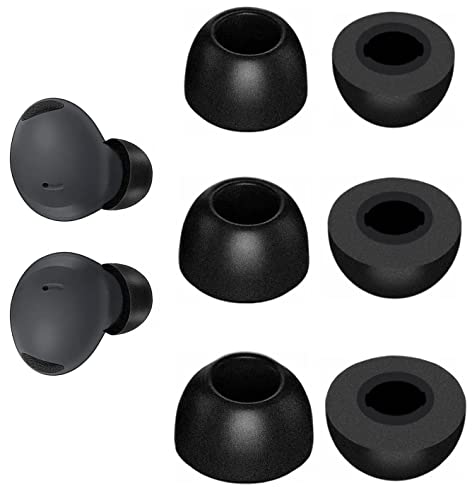 JNSA Replacement Memory Foam Ear Tips Noise Canceling Foam Eartips Ear Plug Ear Tip Gels Compatible with Galaxy Buds 2 Pro Earbuds, [Fit in Case],L/M/S 3 Size 3 Pairs ,Black (FoamB2PRO3P)