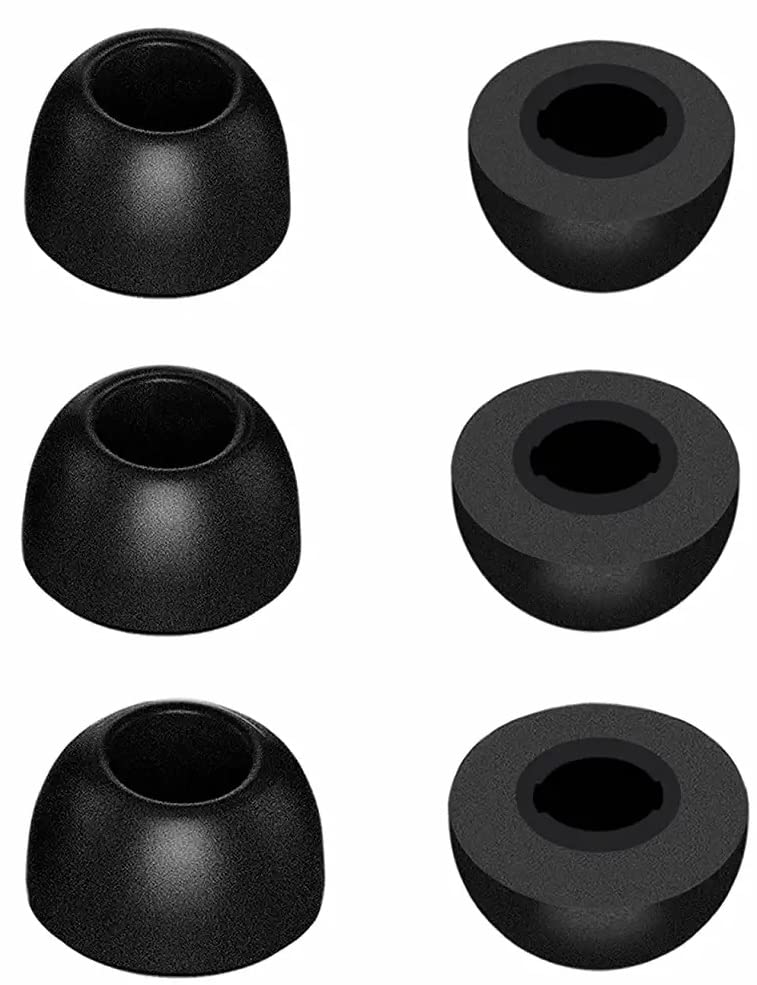 JNSA Replacement Memory Foam Ear Tips Noise Canceling Foam Eartips Ear Plug Ear Tip Gels Compatible with Galaxy Buds 2 Pro Earbuds, [Fit in Case],L/M/S 3 Size 3 Pairs ,Black (FoamB2PRO3P)