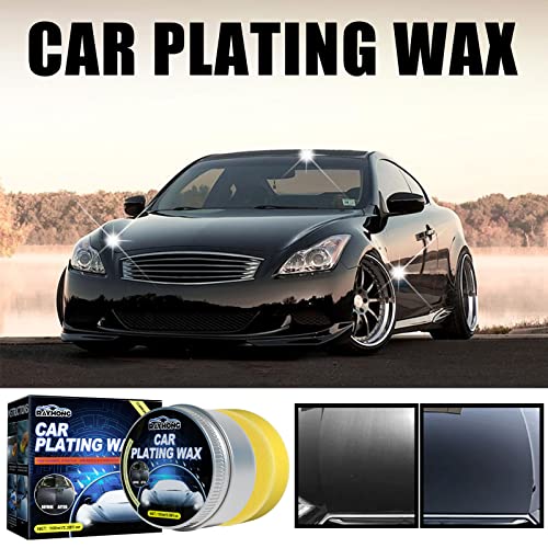 Car Wax Crystal Plating Set, Car Coating Wax Hard Glossy Carnauba Wax Coating Care, Car Scratches Fast Repair with Waxing Sponge & Towel