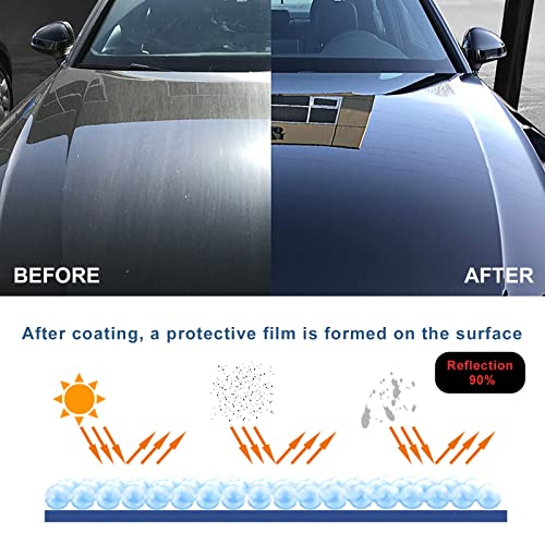 Car Wax Crystal Plating Set, Car Coating Wax Hard Glossy Carnauba Wax Coating Care, Car Scratches Fast Repair with Waxing Sponge & Towel