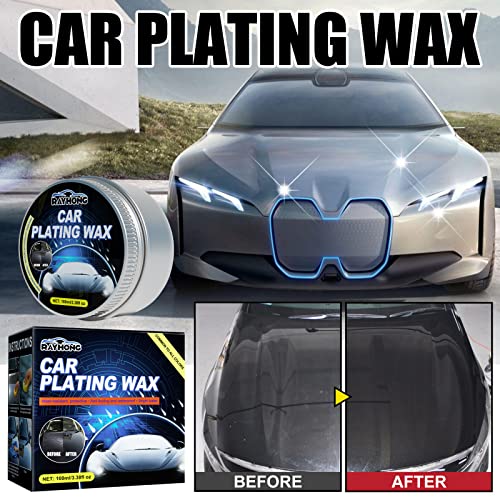 Car Wax Crystal Plating Set, Car Coating Wax Hard Glossy Carnauba Wax Coating Care, Car Scratches Fast Repair with Waxing Sponge & Towel