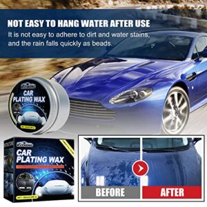 Car Wax Crystal Plating Set, Car Coating Wax Hard Glossy Carnauba Wax Coating Care, Car Scratches Fast Repair with Waxing Sponge & Towel