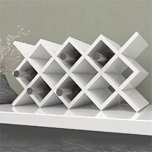 Gdrasuya10 Wine Rack Countertop for 10 Bottles, White Free Standing Wine Rack Tabletop Wooden Wine Storage Holder Display Rack Wine Bottle Shelf