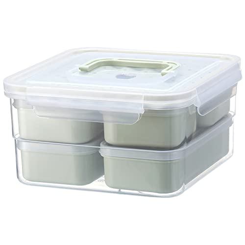 amokk Snackle Box Charcuterie Container with Handle Divided Lunch Box Containers for Adults Salad Container BPA Free (Green)