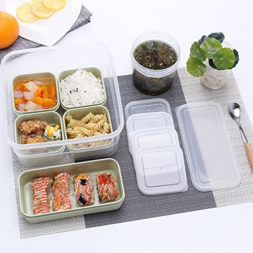 amokk Snackle Box Charcuterie Container with Handle Divided Lunch Box Containers for Adults Salad Container BPA Free (Green)