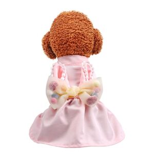 toysructin pet dress for dogs cats girl, rabbit dog princess dresses cute sweet pets clothes with bunny ears and bow, breathable dog cat skirt soft puppy skirts apparel for small medium large pets