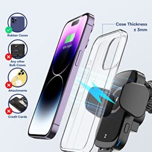 Wireless Car Charger, ZEEHOO 20W Fast Charging Auto-Clamping Car Mount, Dash Windshield Air Vent Wireless Car Phone Charger Holder for iPhone 14 13 12 11, Samsung S23 Ultra, LG, Pixel, etc