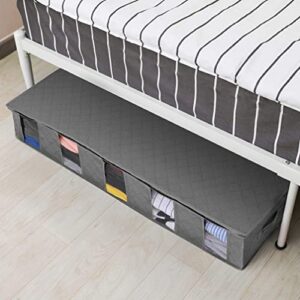 Clothes Organizer Under Bed Storage Bin Stackable Underbed Organizer Dividing Closet Clothes Containers Large Capacity Holder Box For Quilt Clothes Shoes Closet Storage