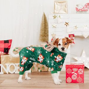 Dog Christmas Pajamas Reindeer Costume Puppy Hoodie Sweatshirts Xmas Cute Elk Pet Clothes for Small Dogs New Year Holiday Winter Warm Cats Jumpsuit Outfits Apparel (Christmas, X-Small)