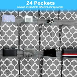 3 Pcs Over The Door Shoe Organizer 24 Large Fabric Pocket Hanging Shoe Rack Holder for Closet Heavy Duty Shoe Storage Organizer Hanger with Sturdy Mental Hook for Sneakers High Heels Men Women Kid