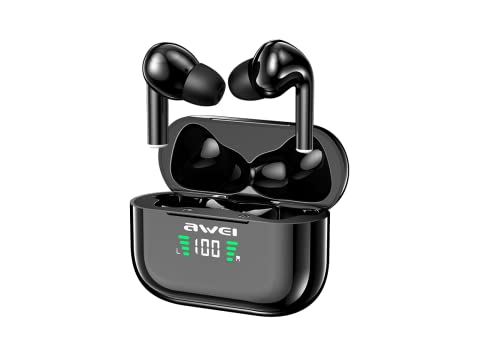 AWEI T29P Earbuds Wireless Bluetooth, Bluetooth 5.3 Noise Cancelling Headphones True Wireless IPX6 Waterproof Stereo in-Ear Earphones with Built-in Microphone (Black)