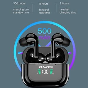 AWEI T29P Earbuds Wireless Bluetooth, Bluetooth 5.3 Noise Cancelling Headphones True Wireless IPX6 Waterproof Stereo in-Ear Earphones with Built-in Microphone (Black)