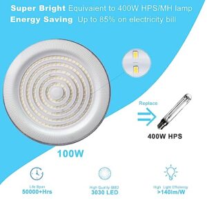 Lightdot 100W LED High Bay Light, 5000K 14000LM (Eqv. to 400W HPS/MH) LED High Bay Lights, ETL Listed UFO Lights with Plug UFO High Bay Shop Light Energy Saving Upto 760KW*16/Y(5Hrs/Day)-16Pack