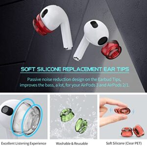 [5 Pairs]for AirPods 2/AirPods 3 Ear Tips Covers(Soft Silicone), Woocon AirPods Silicone Ear Covers Accessories Compatible with AirPods 3rd Generation & AirPods 2 & AirPods1 [Not Fit in Charging Case]