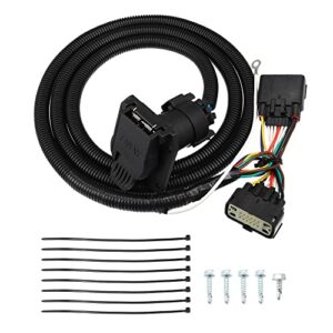 x autohaux 7 pin trailer wiring connector harness extension for ford f-150 2015-2021 t-connector trailer hitch wiring harness vehicle-side truck bed 7 way rv wiring plug harness extension