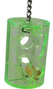 bonka bird toys 60002 small can-o-nuts foraging bird proof durable treat hanging colored cannister suitable for eclectus amazons african greys and other similar birds (green)