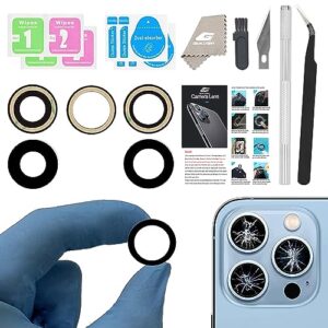 gvkvgih camera lens covers replacement for iphone 13 pro & 13pro max back camera len glass replacement with double-sided adhesive & repair tool kit (for 13pro/13pro max)