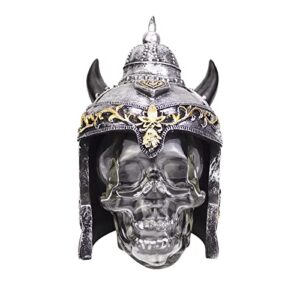 skull with viking helmet liquor decanters whiskey vodka crystal skull head decanter set 450ml (15oz) (viking)