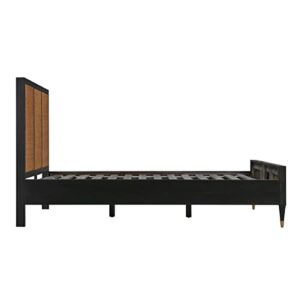 TOV Furniture Sierra 47.2" H Acacia & MDF Wood Veneer King Bed in Brown/Black