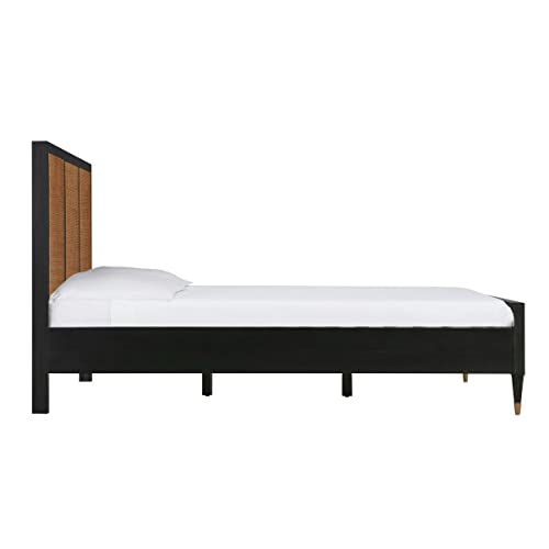TOV Furniture Sierra 47.2" H Acacia & MDF Wood Veneer King Bed in Brown/Black