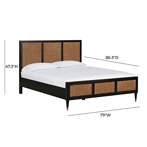 TOV Furniture Sierra 47.2" H Acacia & MDF Wood Veneer King Bed in Brown/Black